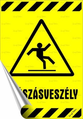 Információs matrica, 25x17,5 cm, "Csúszásveszély"