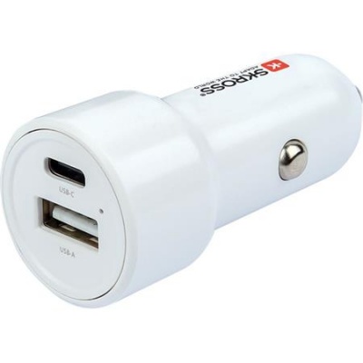 Autós töltő, USB-C kábellel, 1xUSB-A, 1xUSB-C PD, 65W, SKROSS