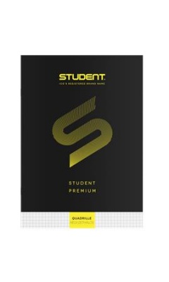 Füzet, tűzött, A4, kockás, 32 lap, ICO "Student Premium", "87-32", fekete