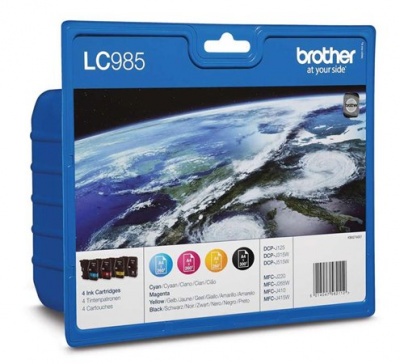 LC985BCMY Tintapatron multipack DCP J125, BROTHER, b+c+m+y, 1*300 oldal, 3*260 oldal