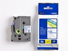 Feliratozógép szalag, 18 mm x 8 m, BROTHER, "TZe-243" fehér-kék